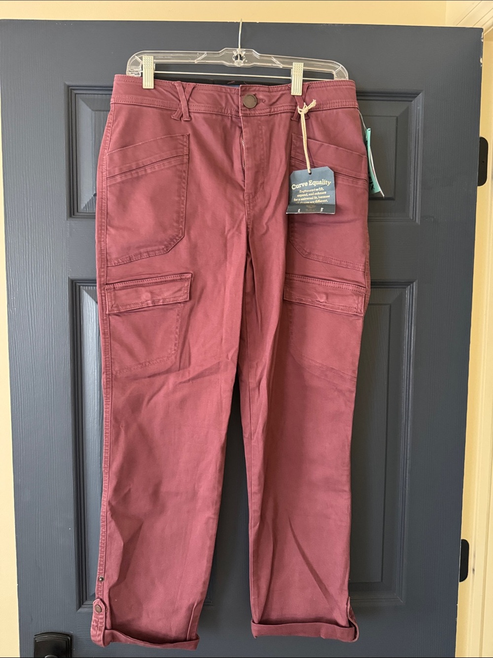 Democracy Women’s Boyfriend Cargo Jeans - Wine